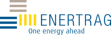 Enertrag logo, with tagline "One energy ahead"