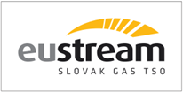 Eustream logo, with tagline "Slovak gas TSO"