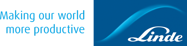Linde logo, with the tag line "Making our world more productive"